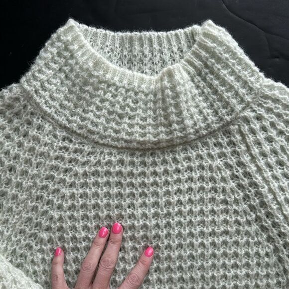 Anthropologie Maeve Dionne Sweater Women's‎ XS Mint Green Nylon Bell Sleeve Soft - Picture 5 of 15